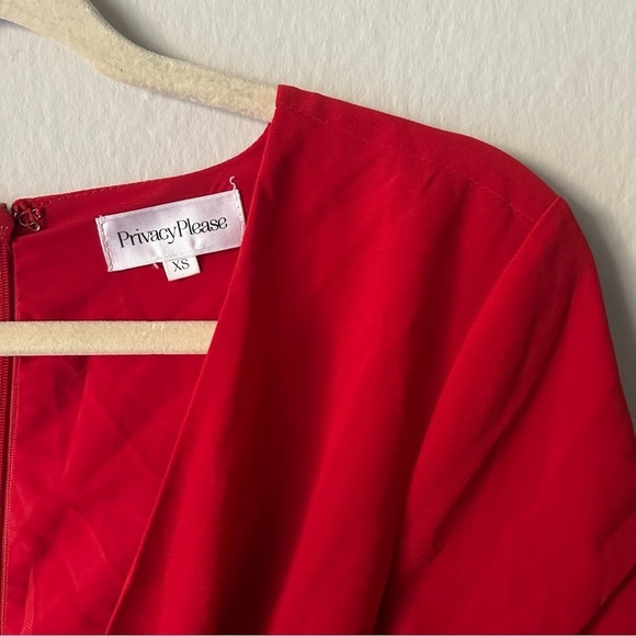 Privacy Please X Revolve Red Ruffle Sleeve V-neck Belted Maxi Dress Holiday XS - Picture 6 of 14